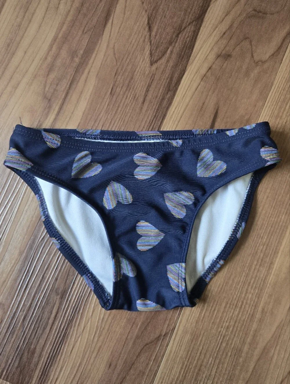 Cat & Jack 4T Navy Multicolor Heart Girls' Two-Piece Rashguard Swim Set VGUC